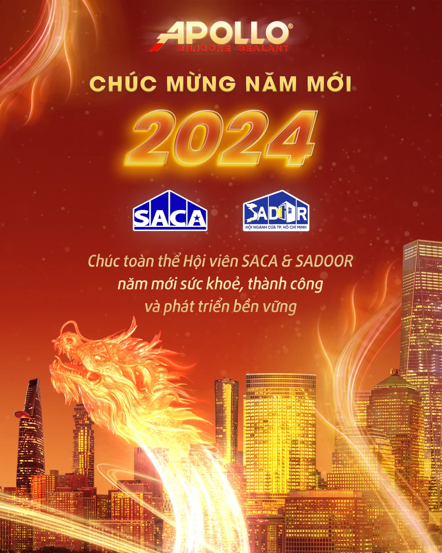 Apollo Silicone chúc mừng năm mới Giáp Thìn 2024 hiệp hội SACA &amp; SADOOR